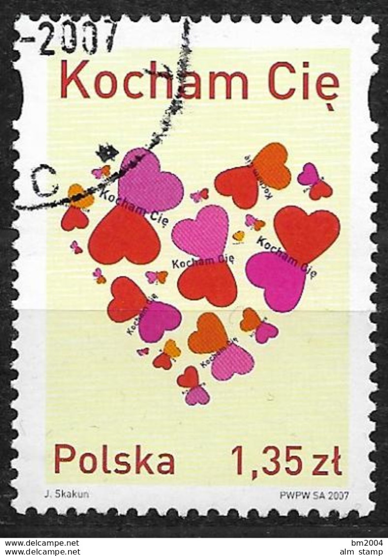 2007 Polen Mi. 4300 Used   Valentinstag - Oblitérés
