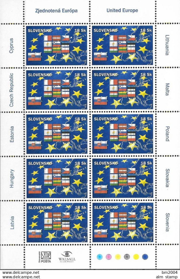 2004  Slowakei Mi.484**MNH   Beitritt Zur Europäischen Union - Nuevos