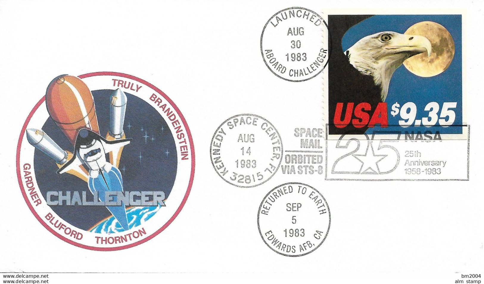 1983  USA Mi. 1648 C  Weißkopfseeadler Postal History - OFFICIAL FOLDER With FDC COVER NASA Space - 1981-1990