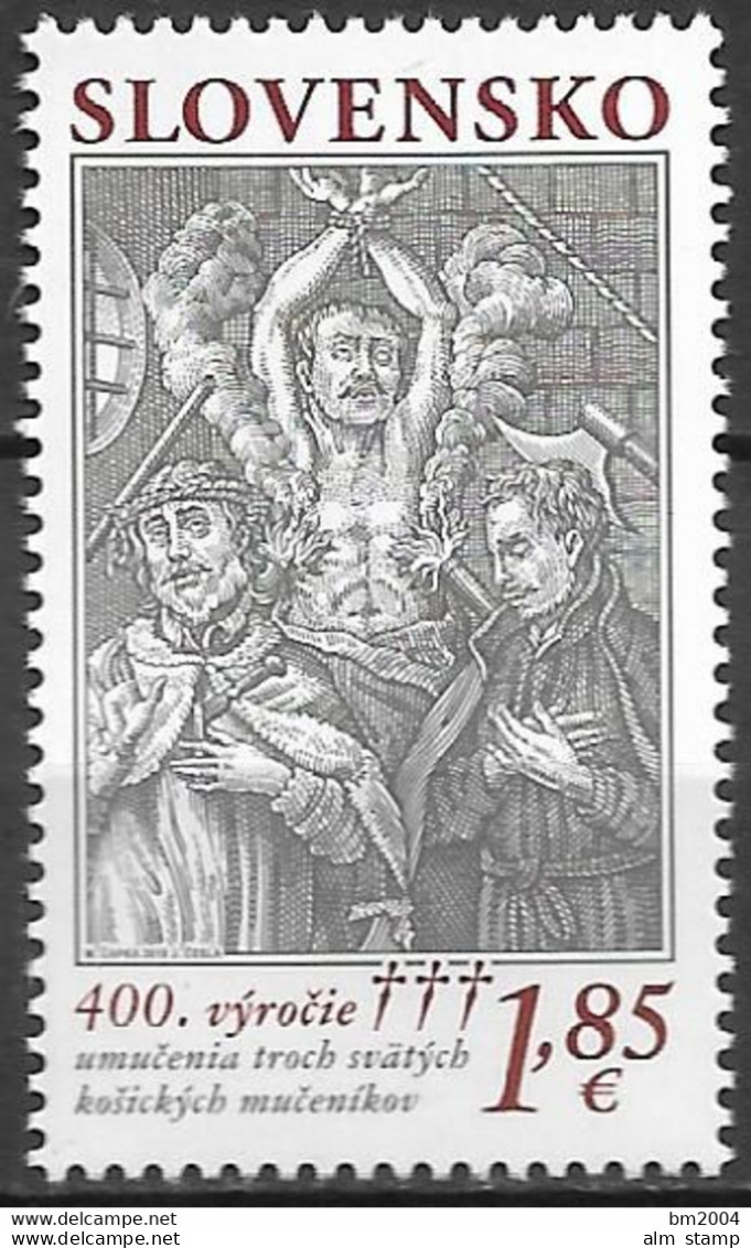 2019 Slowakei Slovensko  Mi. 880 **MNH   400. Jahrestag Des Martyriums Der Heiligen Von Kaschau. - Neufs