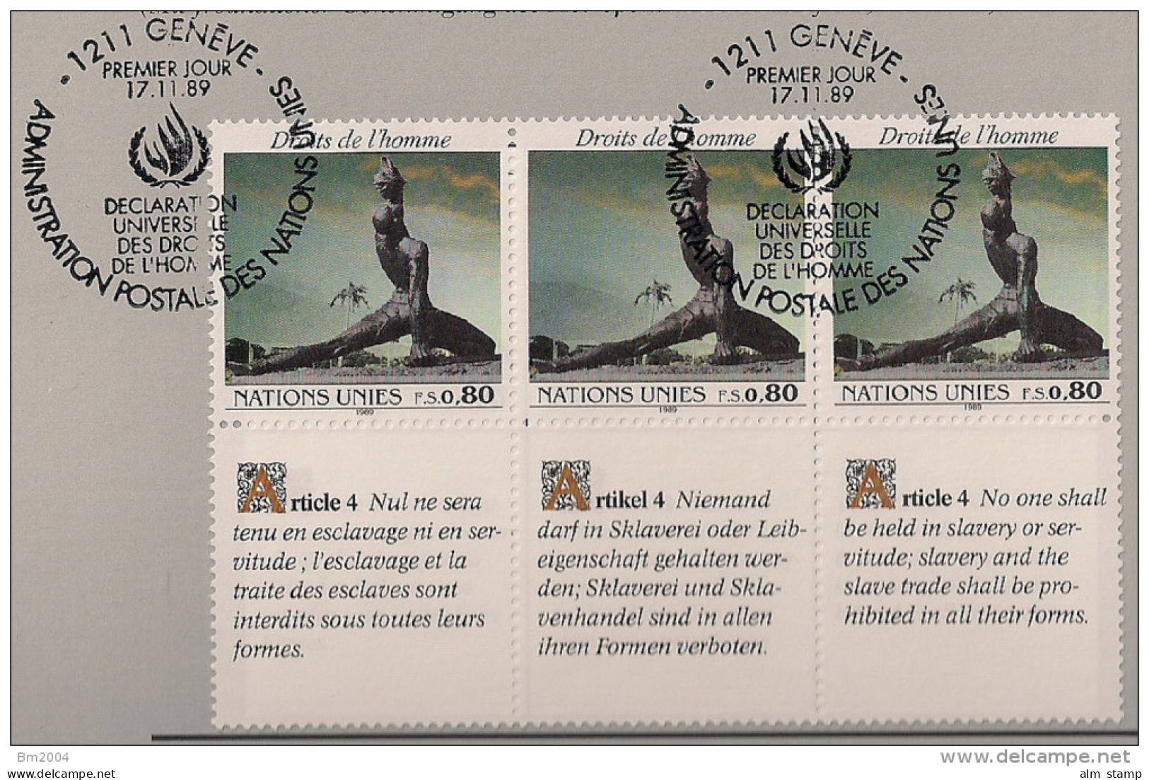 1989 UNO Genf  Mi. 180-1 Used  Allgemeine Erklärung Der Menschenrechte - Used Stamps