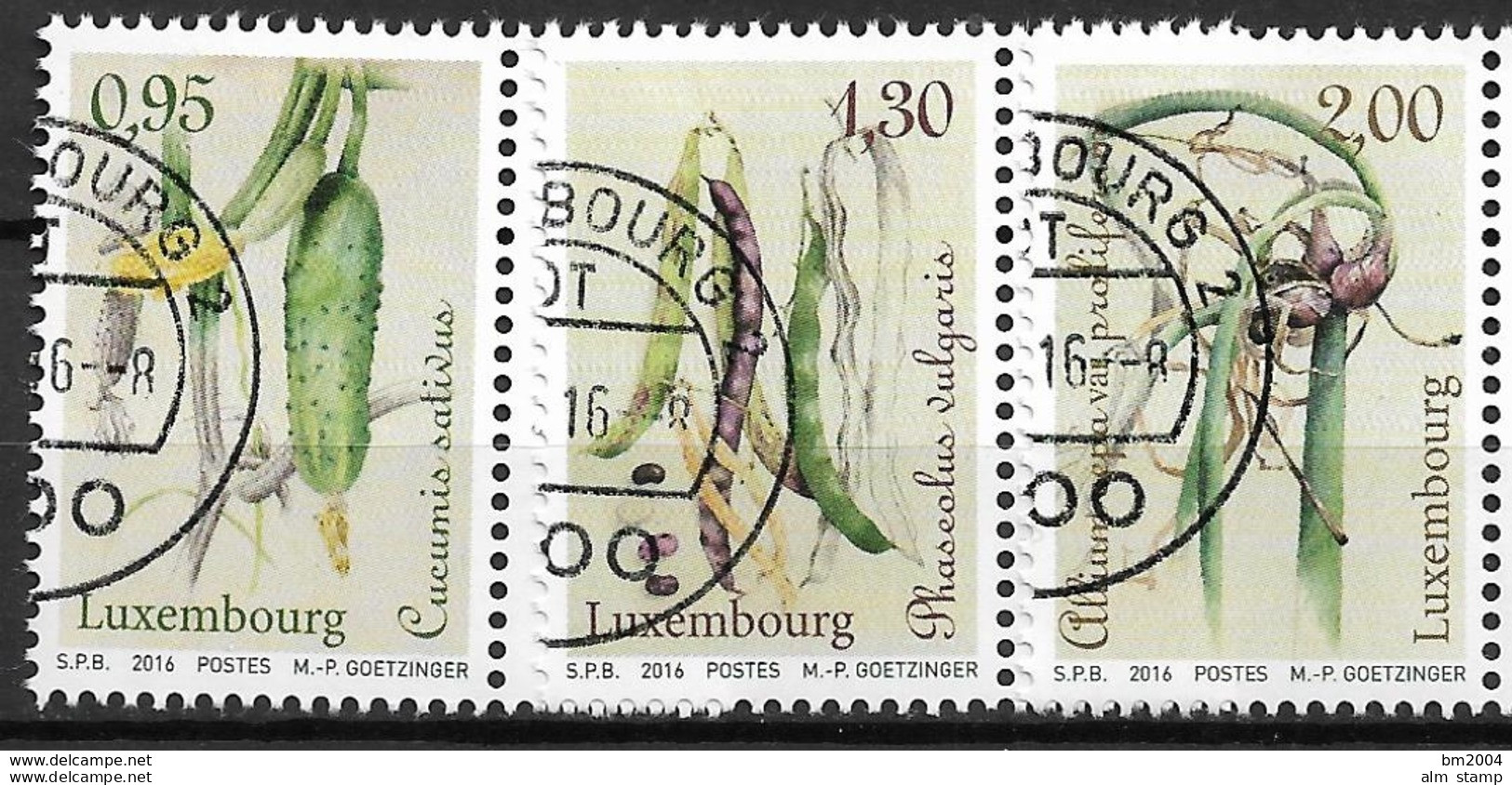 2016 Luxemburg Mi. 2095-7 Used  Alte Gemüsesorten - Oblitérés