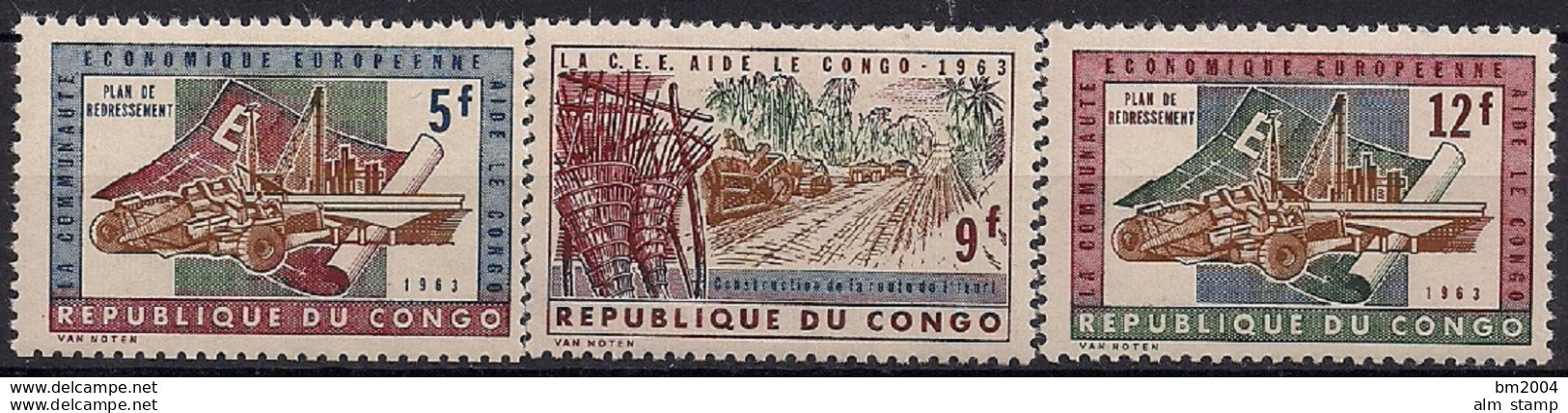 1963 Republique Du Congo  Kongo  Mi. 131-37 **MNH   Kongo-Hilfe Der Europäischen Wirtschaftsgemeinschaft. - Otros & Sin Clasificación