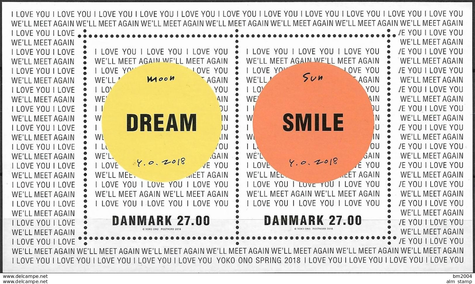 2018 Dänemark   Mi. Bl. 69 ** MNH   Moon Dream / Sun Smile - Hojas Bloque