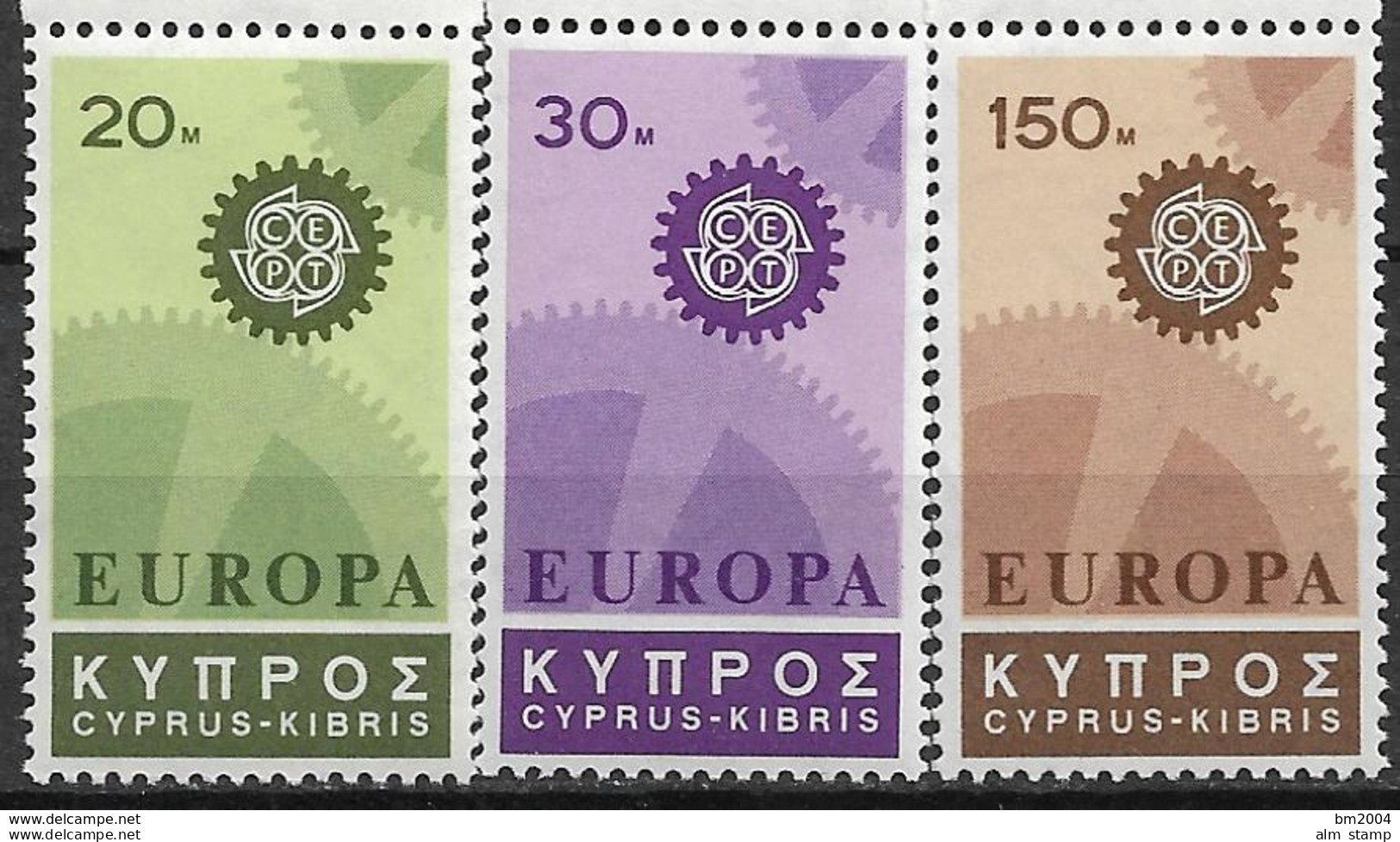 1967 Zypern  Mi. 292-4 **MNH  Europa - 1967