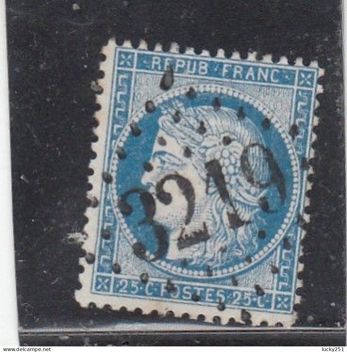 France - Année 1871/75 - N°YT 60A - Type Cérès - Oblitération Losange GC - 25c Bleu - 1871-1875 Cérès