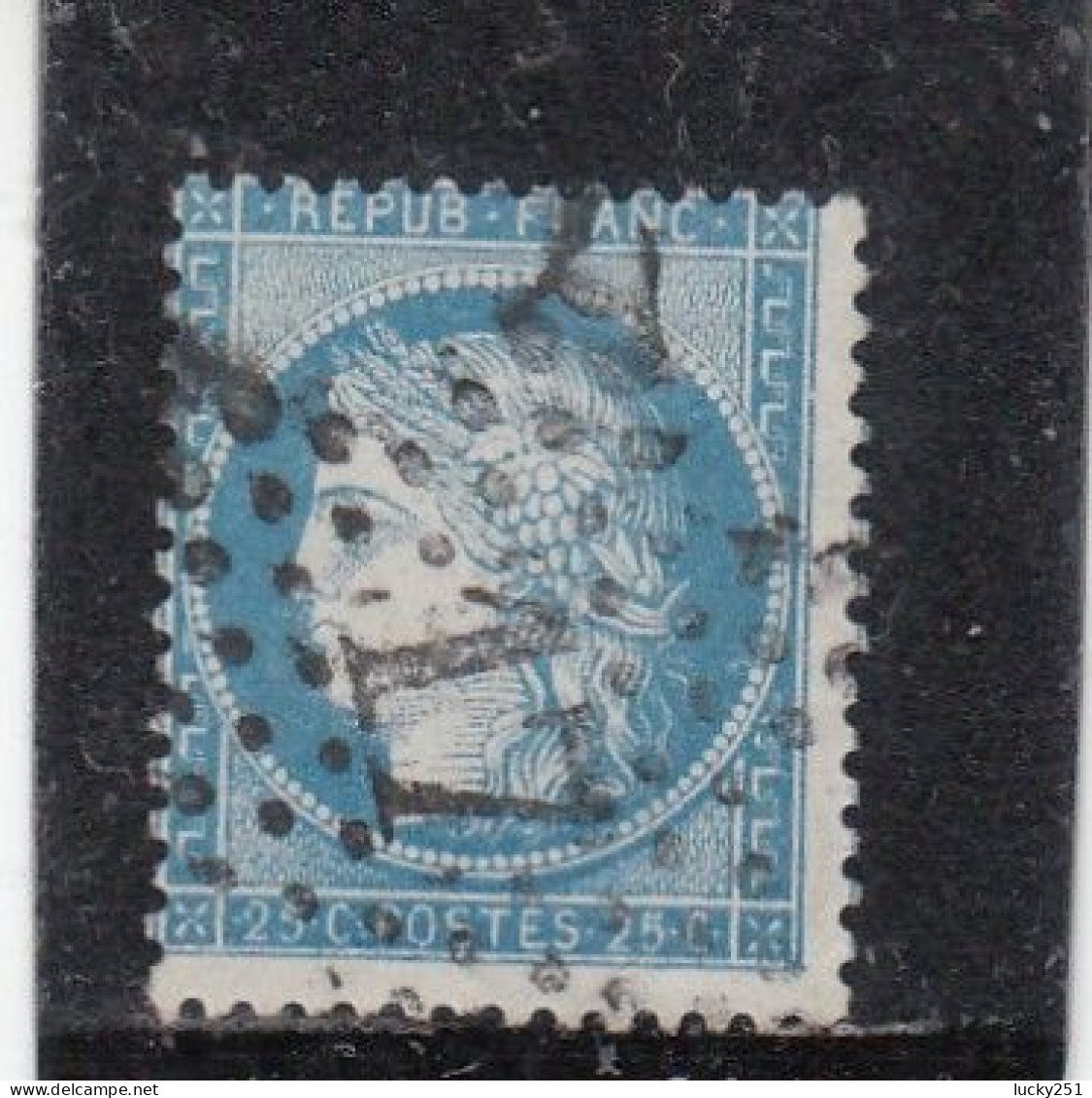 France - Année 1871/75 - N°YT 60A - Type Cérès - Oblitération Etoile Chiffrée - 25c Bleu - 1871-1875 Cérès