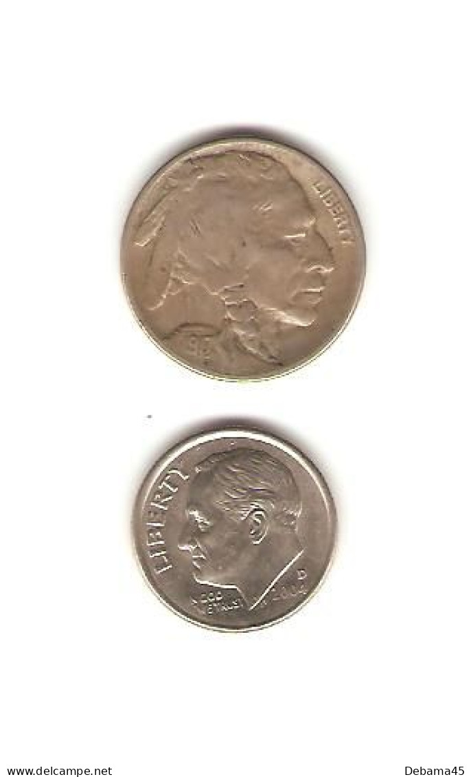 28/ Etats-Unis : 5 Cents 1917 (Buffalo) + 1 Dime 2004 D - 1913-1938: Buffalo