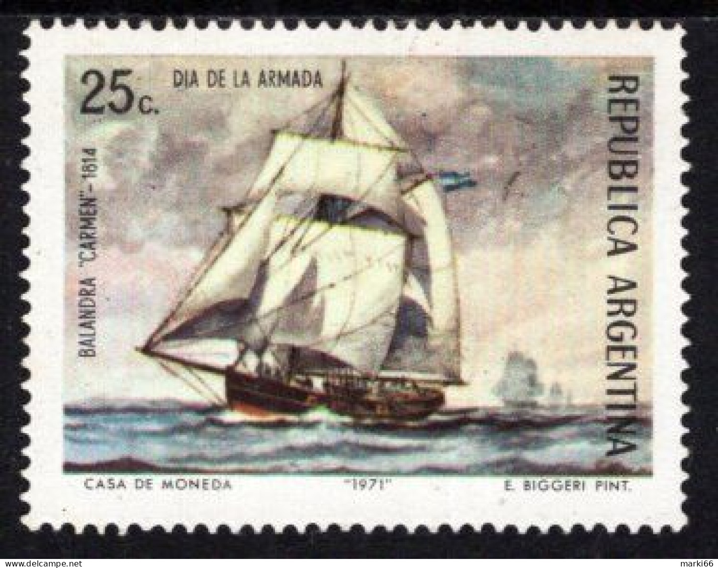 Argentina - 1971 - Navy Day - Sailing Vessel "Nuestra Senora Del Carmen" - Mint Stamp - Ongebruikt