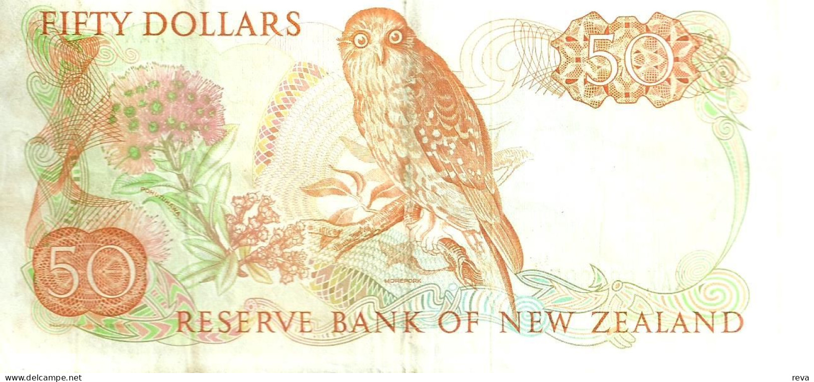 NEW ZEALAND $50 JAMES COOK WMK 2ND ISSUE HEAD OF QEII BIRD BACK ND(1981-85) SIGN HARDIE P.174a VF READ DESCRIPTION - Nueva Zelandía