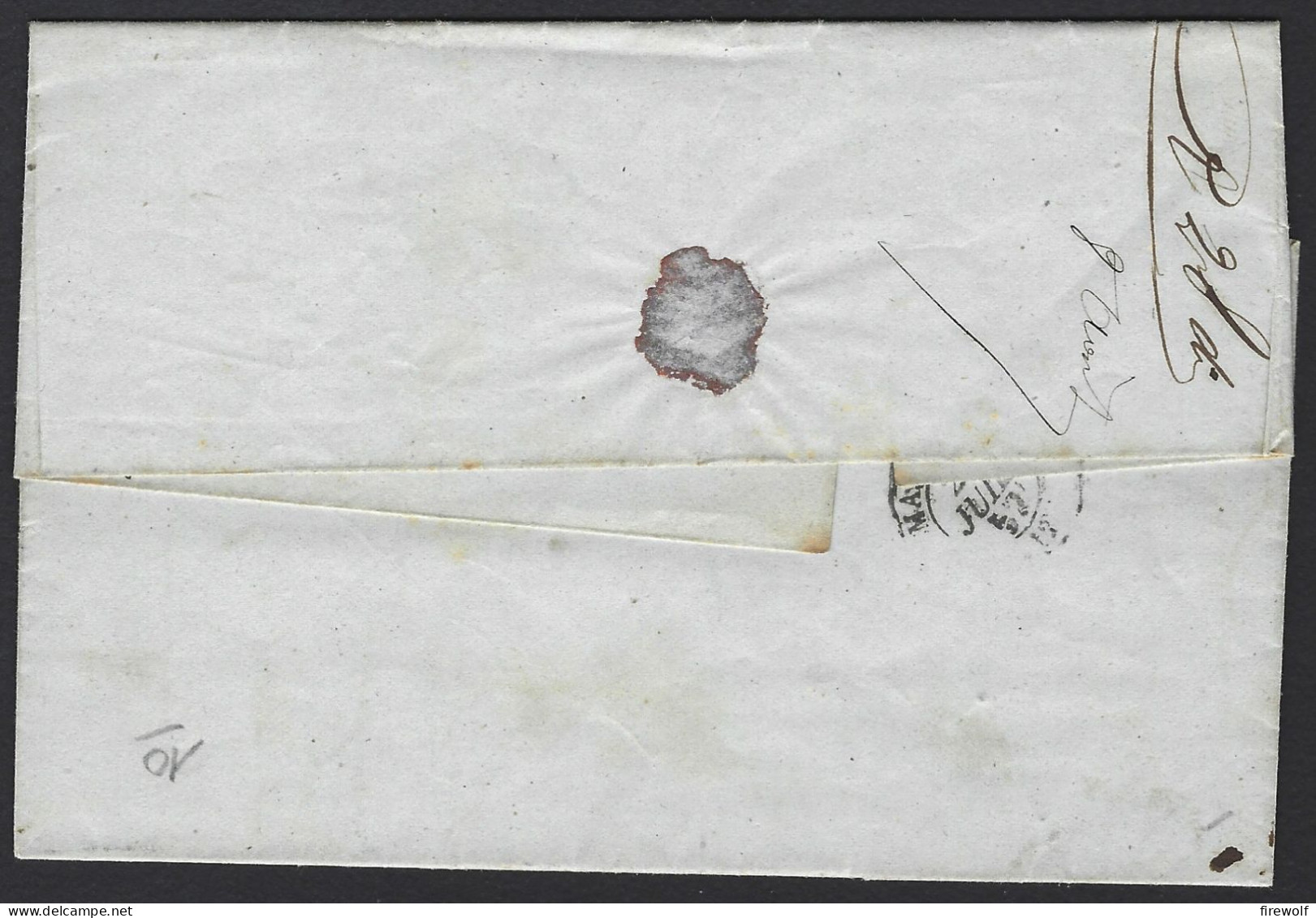 F16 - Egypt Alexandria French Office - Letter 1857 To Marseille France - Paquebot De La Mediterrannee - Storia Postale