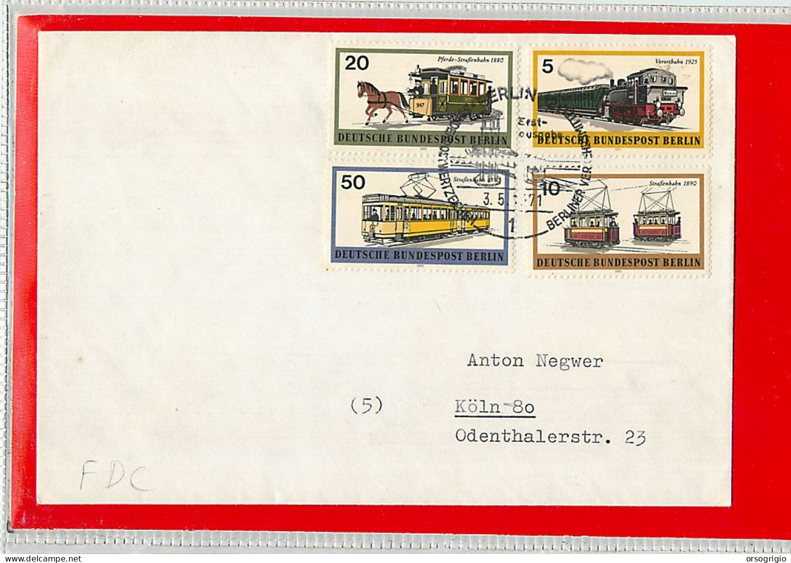 GERMANY - DEUTSCHE - FDC 1971 -  Treni TRAIN - 1971-1980