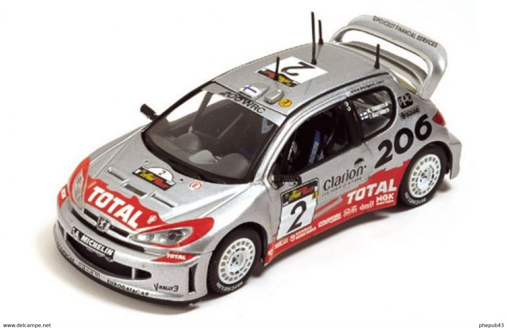 Peugeot 206 WRC - Clarion - M. Gronhölm/T. Rautiainen - 1st Cyprus 2002 #2 - Ixo - Ixo