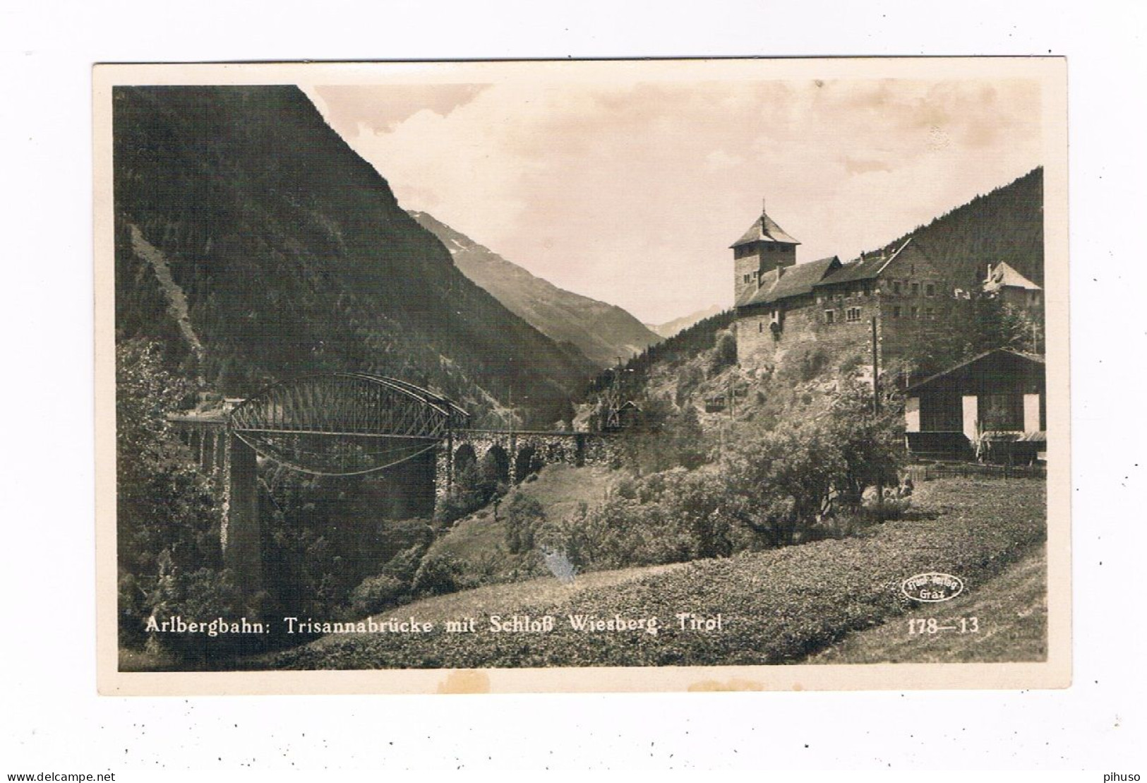 A-6073  TOBADILL :  Trisanabrücke Mit Schloss Wiesberg ( Arlbergbahn) - Landeck