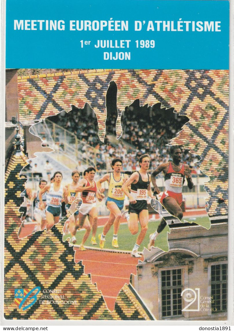 Meeting Européen D'athlétisme à DIJON (21) 1er Juillet 1989  - 105x150, Glacée - Athlétisme