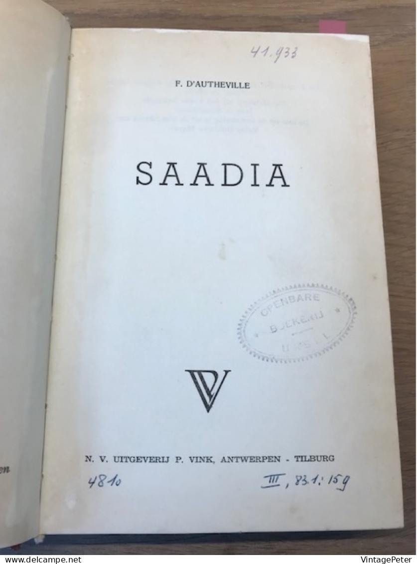 Saadia - F. D'auteville, 1955 (vertaald Uit Het Frans 'Echec Au Destin) - Théâtre