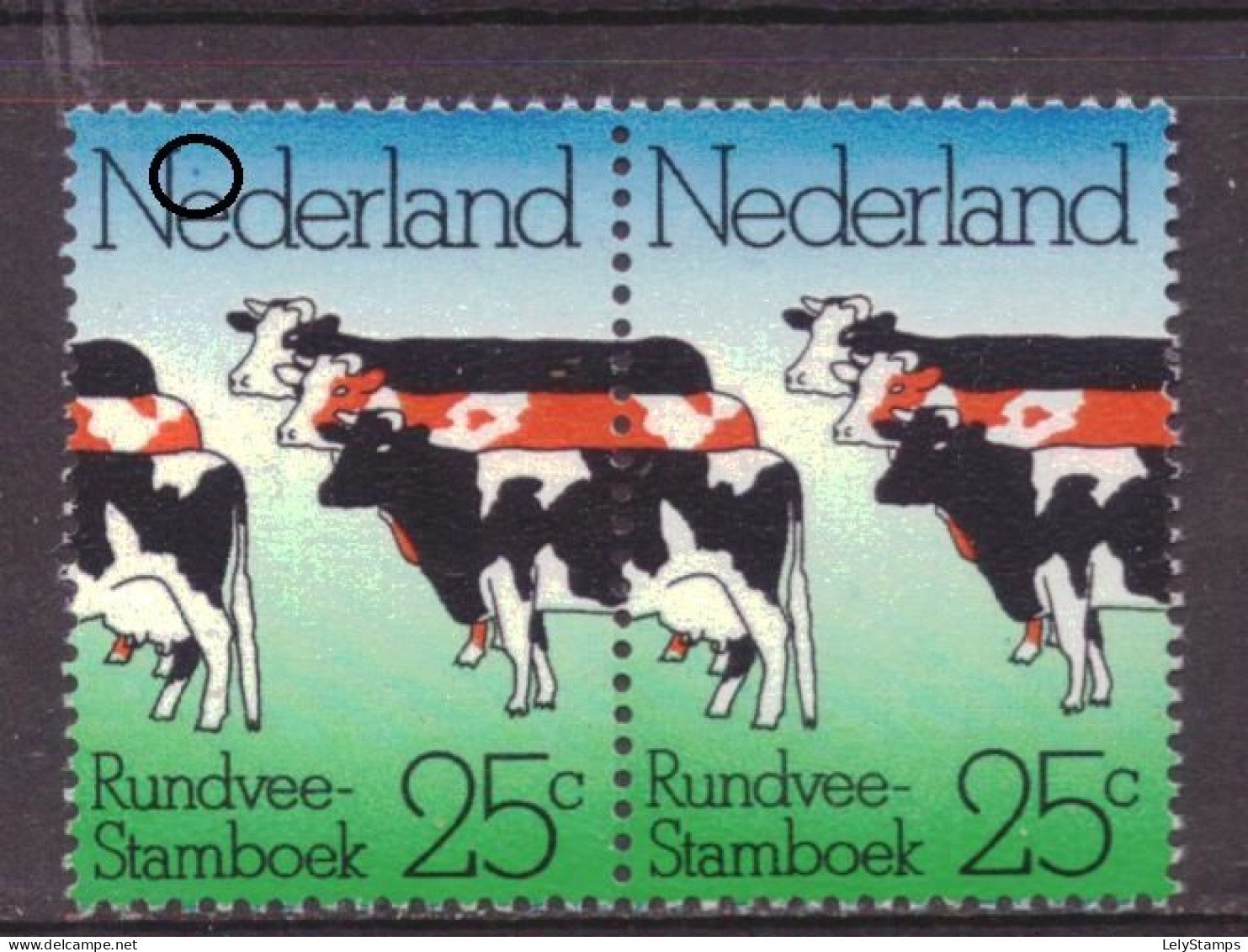 Nederland / Niederlande / Pays Bas NVPH 1052 PM4 Plaatfout Plate Error MNH ** (1974) - Variétés Et Curiosités
