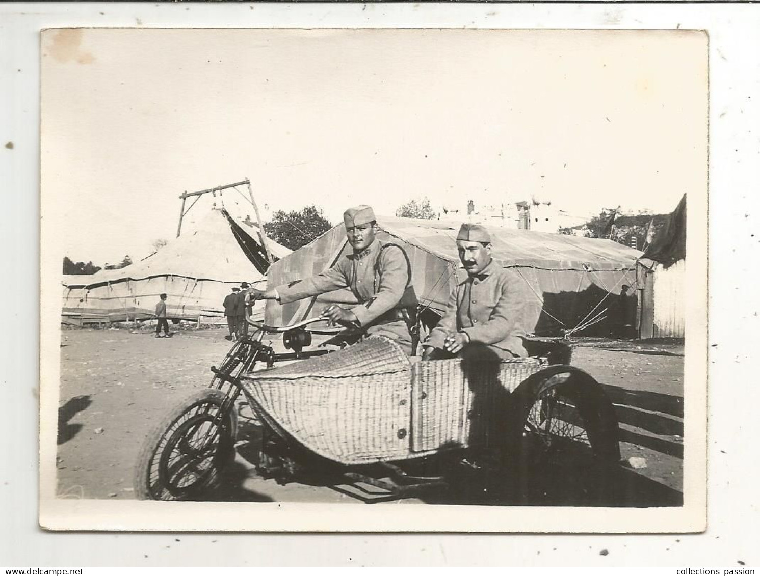 Photographie, 115 X 85 Mm, Souvenir De Turquie, 1922, Militaria, Militaires , Moto, Side Car - War, Military