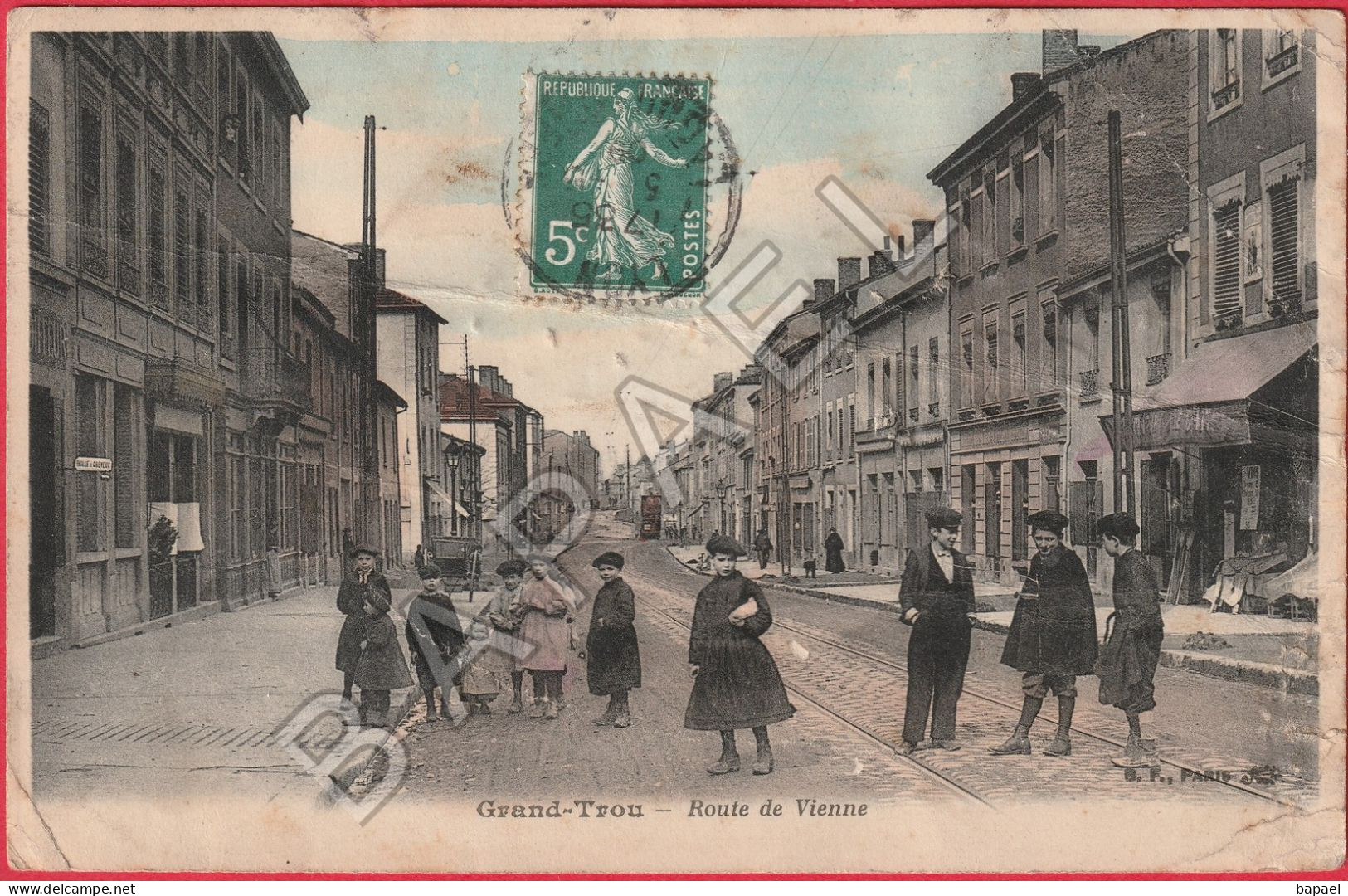 Grand Trou (69) - Route De Vienne (Circulé En 1909) (Lire Le Descriptif) - Lyon 8