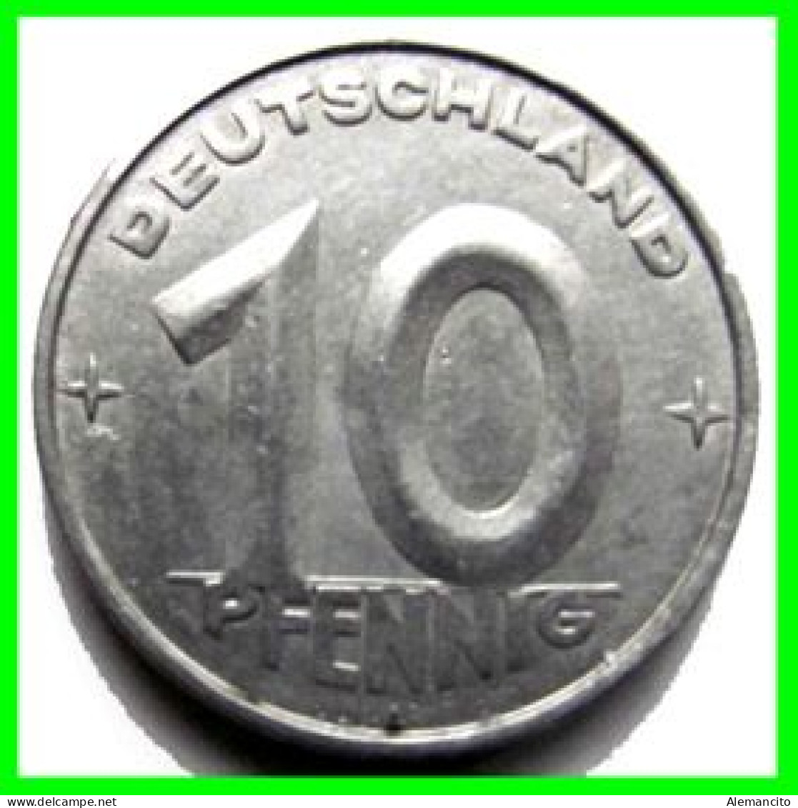 REPUBLICA DEMOCRATICA DE ALEMANIA ( DDR )  MONEDA DE 10 PFENNING AÑO - 1952 - CECA - E - MONEDA DE ALUMINIO CIRCULADA - 10 Pfennig