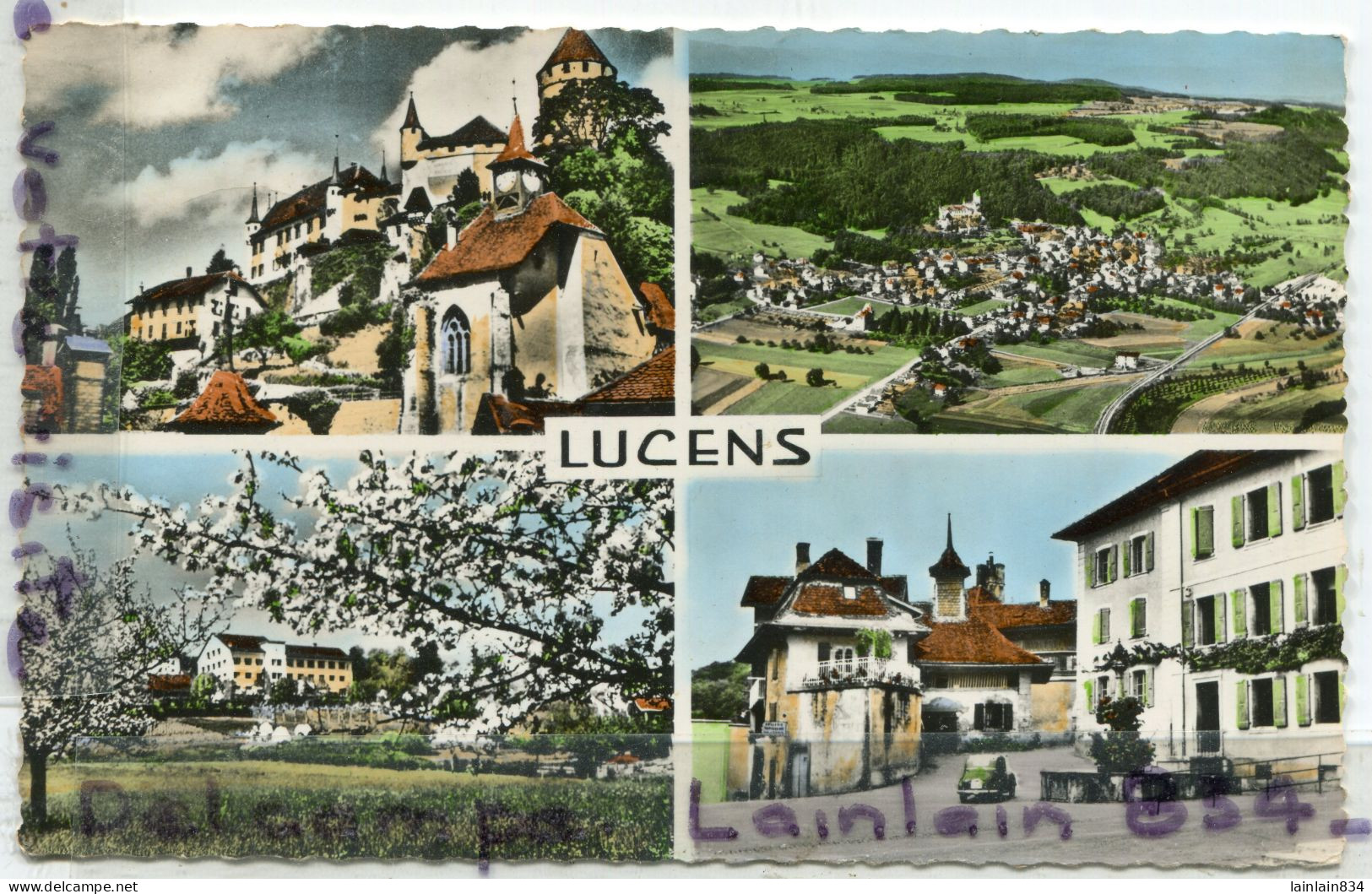 - LUCENS - ( Vaud ) - Multi Vues, 4 Vues, Splendide, écrite, 1960,petit  Format, TBE, Coins Ok, Scans. - Lucens