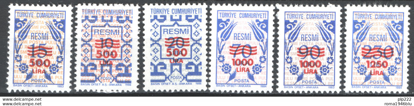 Turchia 1989 Segnatasse Unif.S182/87 **/MNH VF/F - Francobolli Di Servizio