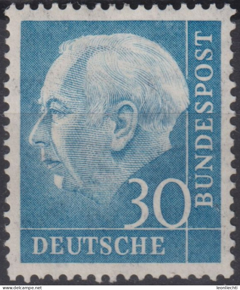 1954 Deutschland > BRD, ** Mi:DE 187xWv, Sn:DE 712, Yt:DE 70, Professor Dr. Heuss "Heuss (I)" - Ungebraucht