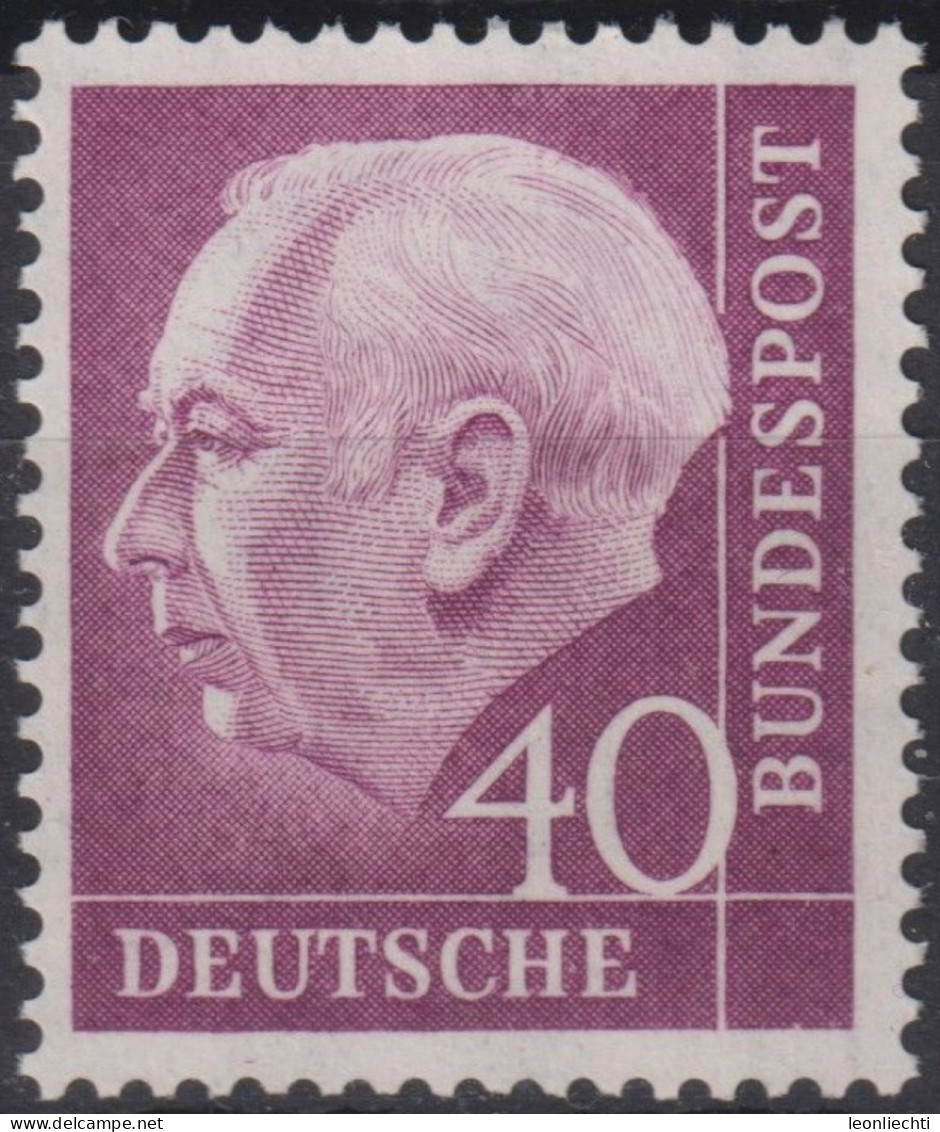 1954 Deutschland > BRD, ** Mi:DE 188xWv, Sn:DE 713, Yt:DE 71, Professor Dr. Heuss "Heuss (I)" - Ungebraucht