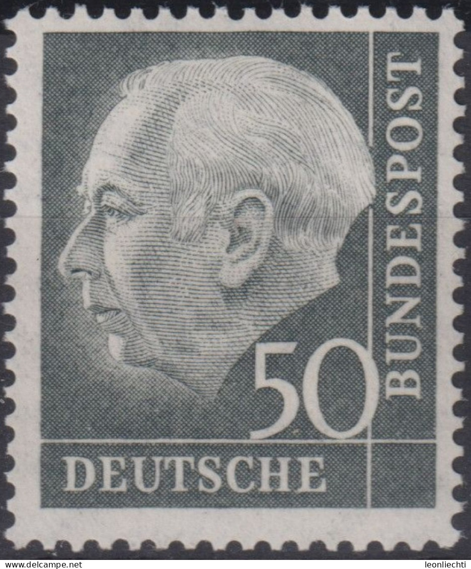 1954 Deutschland > BRD, ** Mi:DE 189xWv, Sn:DE 714, Yt:DE 71A, Professor Dr. Heuss "Heuss (I)" - Ungebraucht