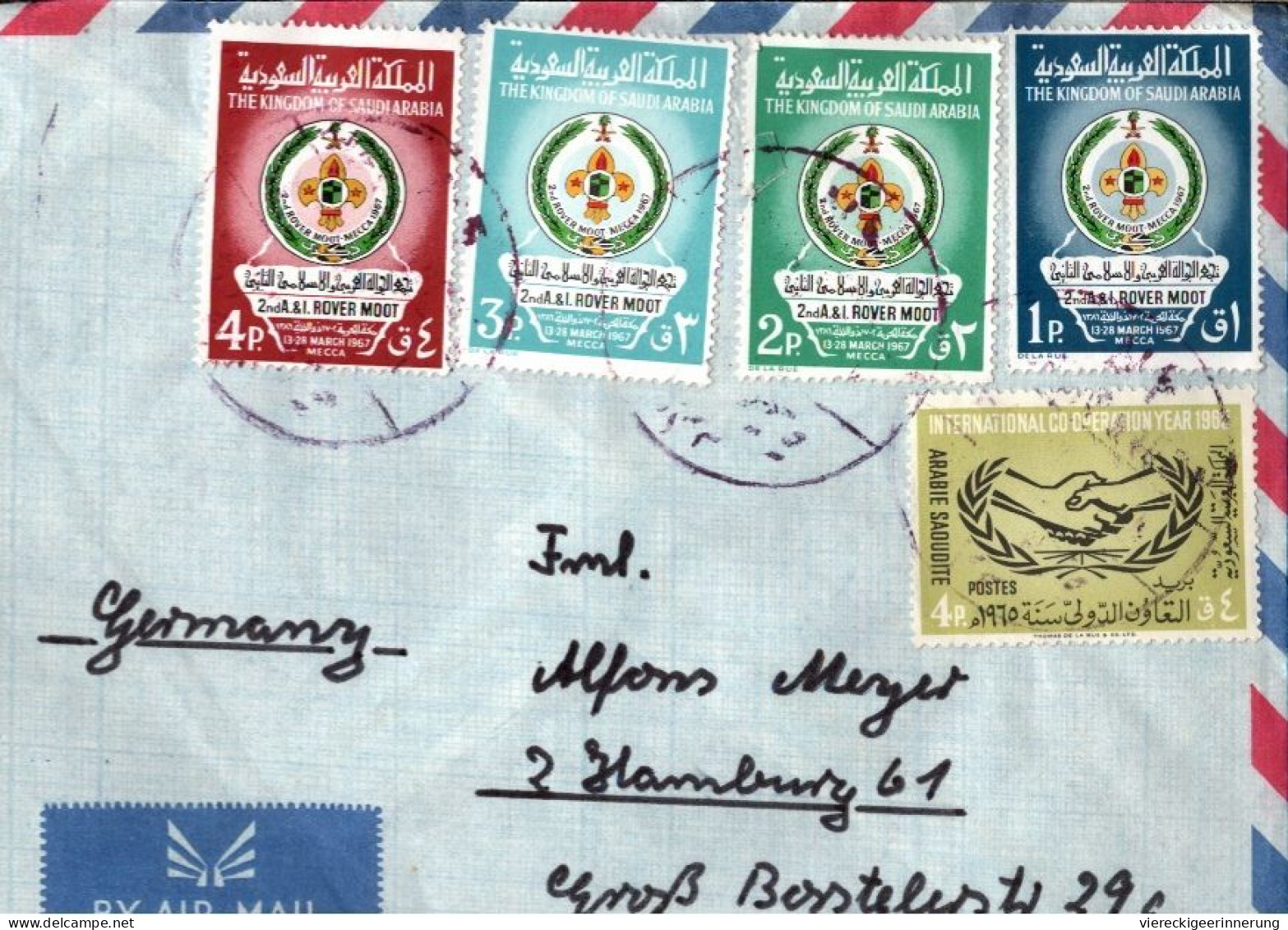 ! Luftpostbrief, Airmail Cover, 1967 Aus Jeddah, Saudi Arabia, Boyscout Stamps - Saudi-Arabien
