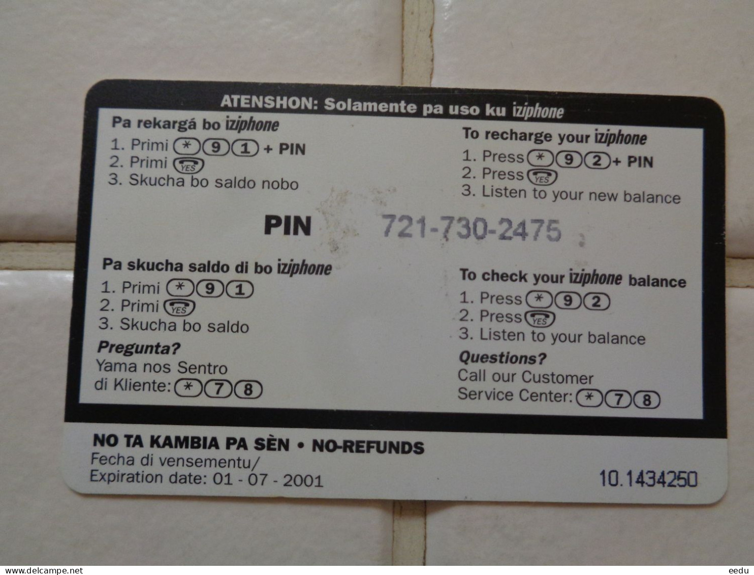 Bonaire Phonecard - Antillas (Nerlandesas)