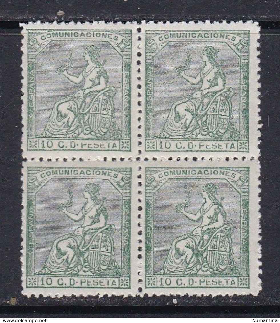 1874 - España - Edifil 133F - Alegoria De España - Bloque 4 Dentado - MNH - Falsos Postales - Nuevos