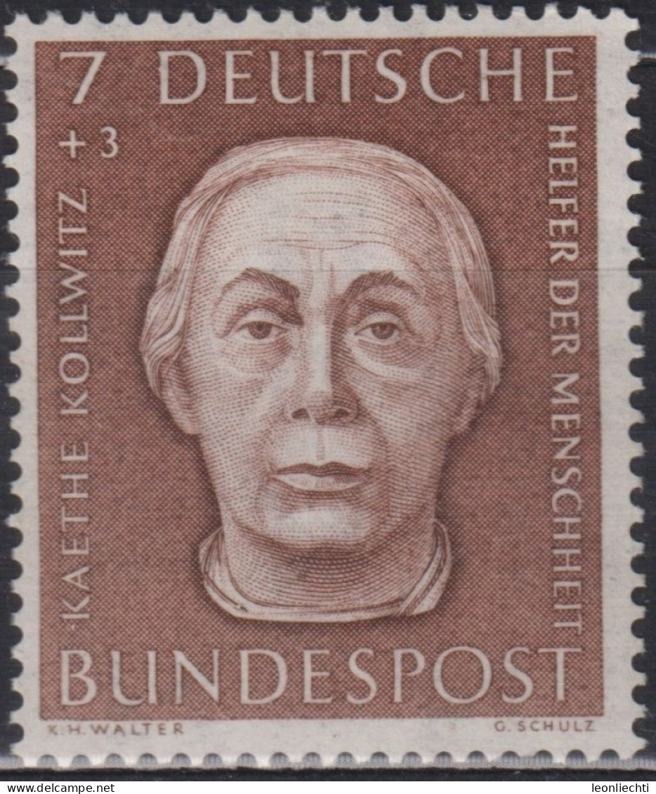 1954 Deutschland > BRD, ** Mi:DE 200, Sn:DE B338, Yt:DE 76, Wohlfahrt, K. Kollwitz - Ungebraucht