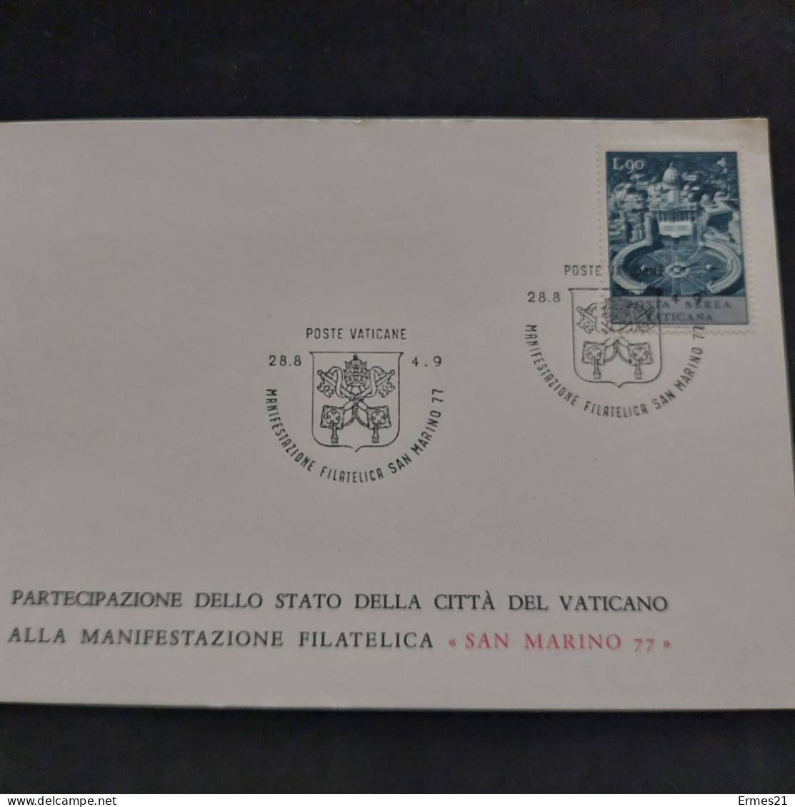 Governatorato  Poste Vaticane 1977. Partecipazione Città Del Vaticano Manifestazione Filatelica "San Marino 77". Nuove. - Variétés & Curiosités