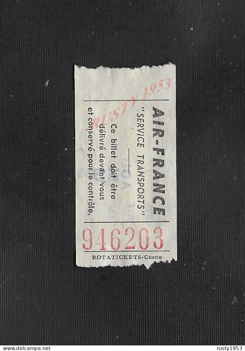 ANCIEN TICKET AIR FRANCE SERVICE DE TRANSPORTS : - Europa