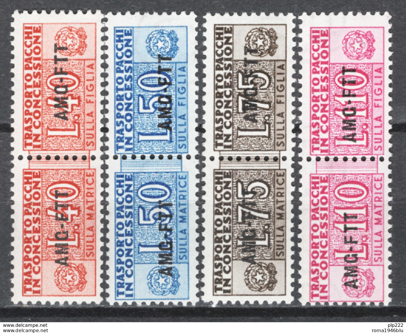 Trieste A 1953 Pacchi In Concessione Sass.PC 1/4 **/MNH VF/F - Postpaketen/concessie