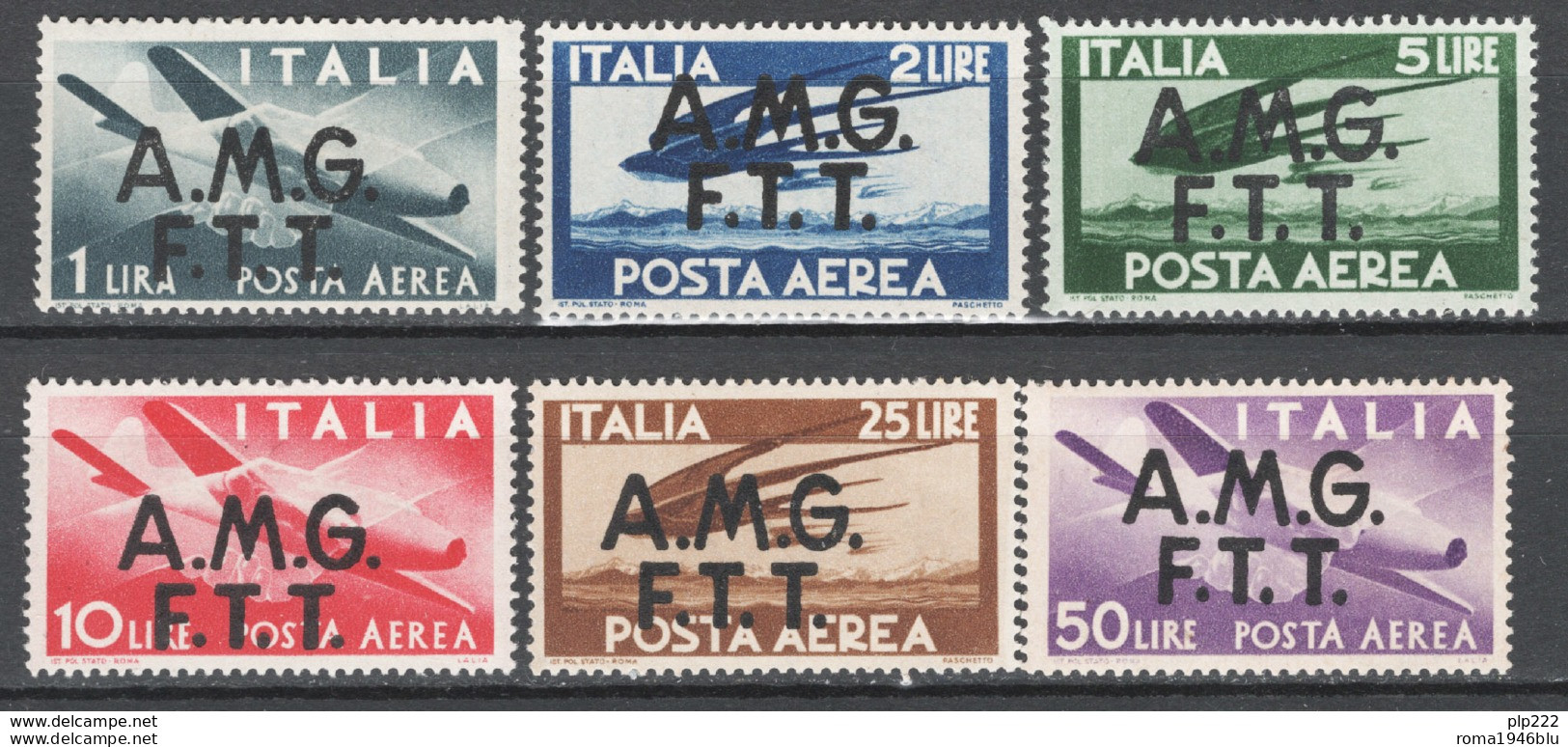 Trieste A 1947 Democratica  Sass.A 1/6 **/MNH VF/F - Poste Aérienne