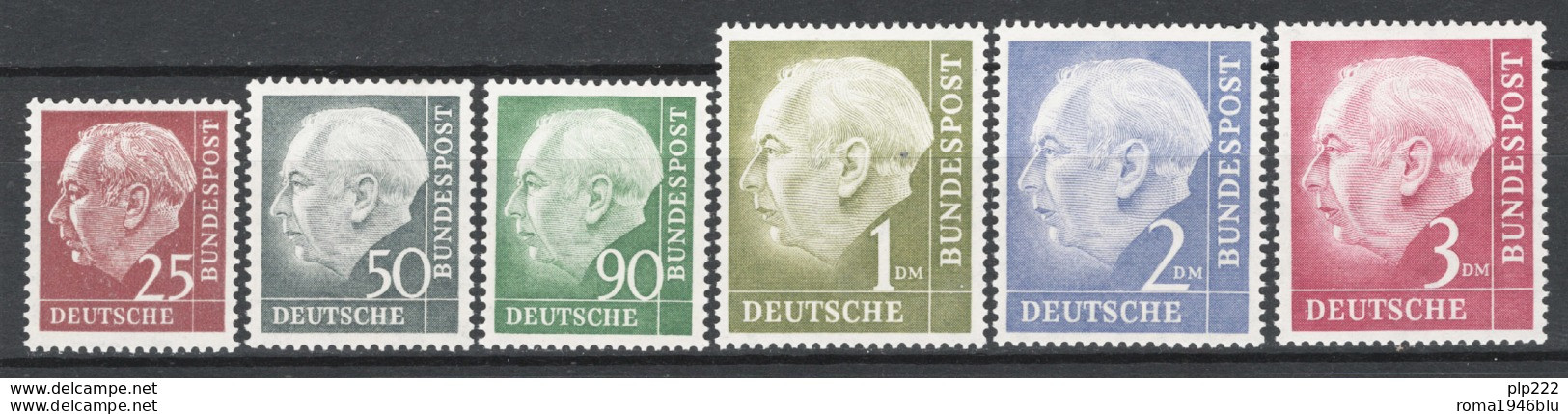Germania 1954 Unif.69A,71A,71E/72B */MLH VF - Unused Stamps