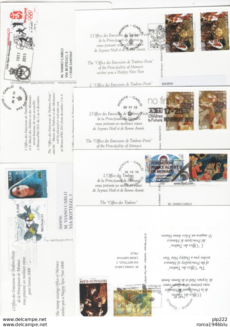 Monaco 2007/14 6 Maximum Cards + 2 FDC VF - Cartoline Maximum