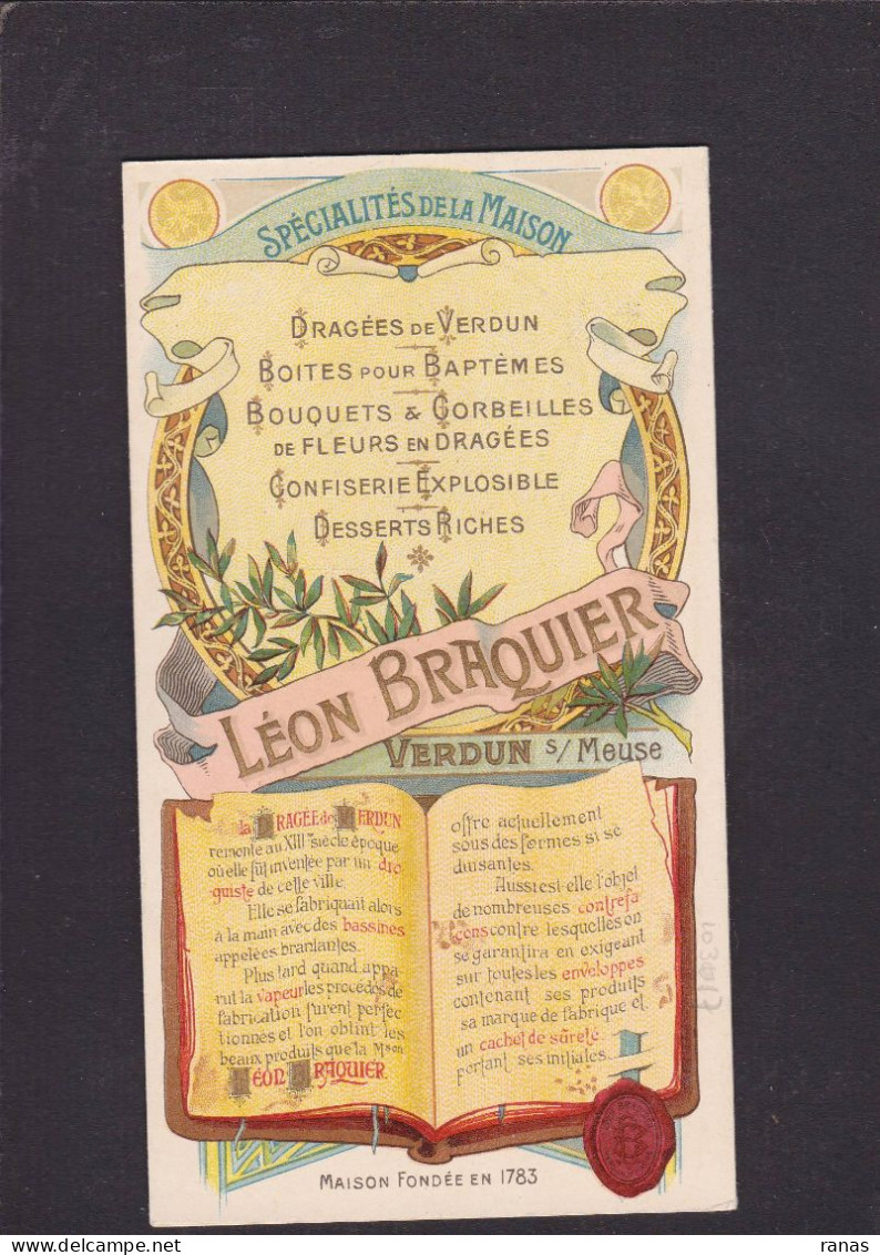 Vieux Papiers > Publicités Dragées De VERDUN Chromo Litho En 3 Volets Tsar De Russie Chine Turquie Egypte - Werbung