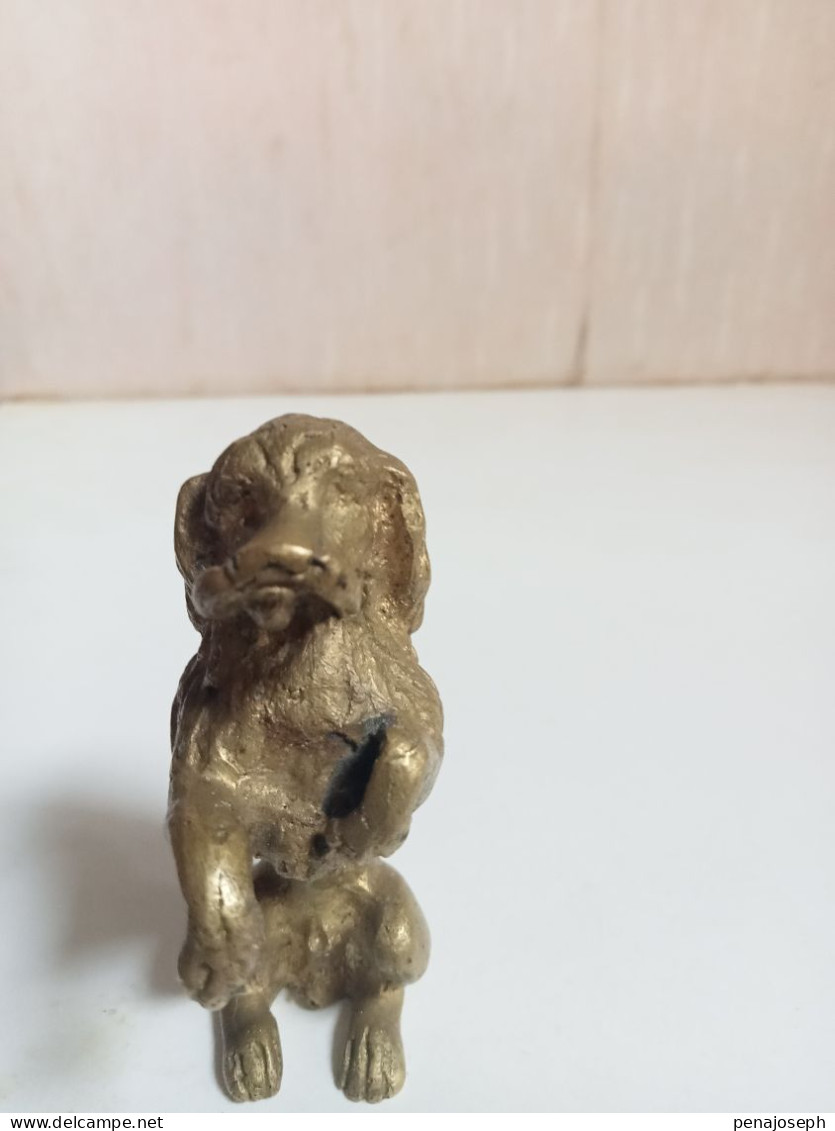 Petit chien en bronze doré du XIXème hauteur 7 cm