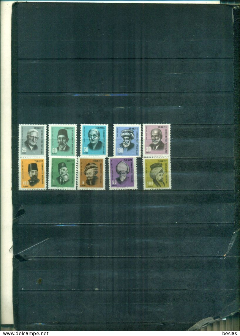 TURQUIE PERSONNALITES 66- 67 10 VAL NEUFS A PARTIR DE 3.25 EUROS - Unused Stamps