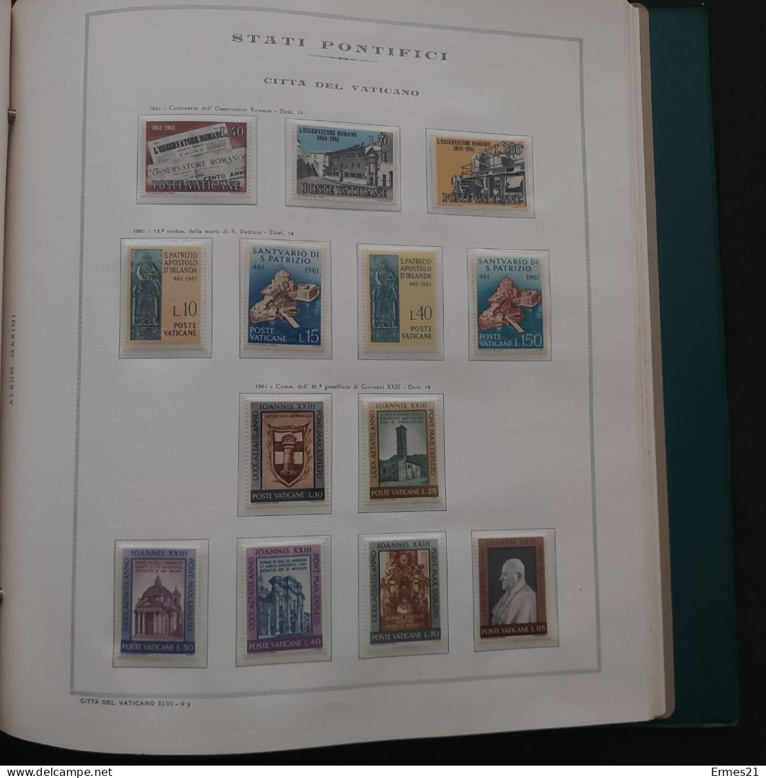 Poste Vaticane 1958-1969. Album Marini completo. Condizioni ottime.