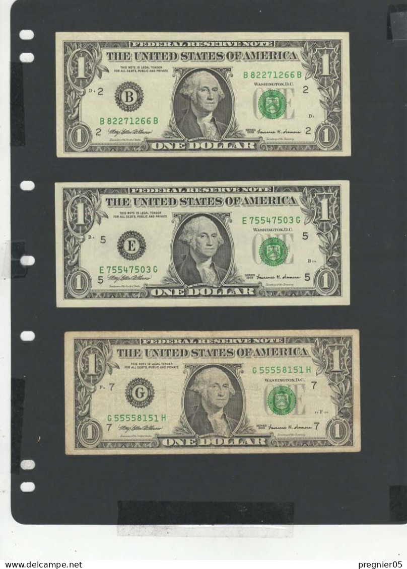 USA - LOT 3 Billets 1 Dollar 1999 TTB-SUP/VF-XF P.504 - Federal Reserve Notes (1928-...)