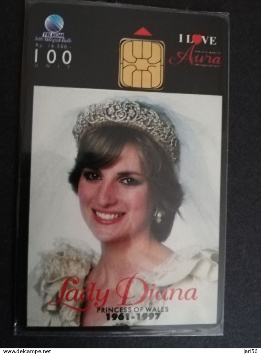 INDONESIA CHIPCARD 100  UNITS    INDONESIA CHIPCARD 100 UNITS LADY DIANA PRINCESS OFF WALES  MINT !!!  **15553 ** - Indonesien