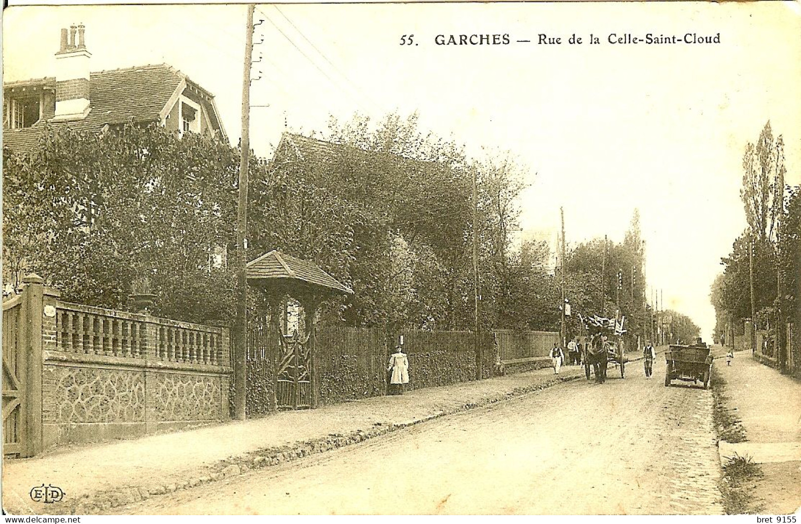 92 GARCHES RUE DE LA CELLE SAINT CLOUD CIRCULATION FLUIDE POSTEE EN 1908 DE MORET SEINE ET MARNE - Garches