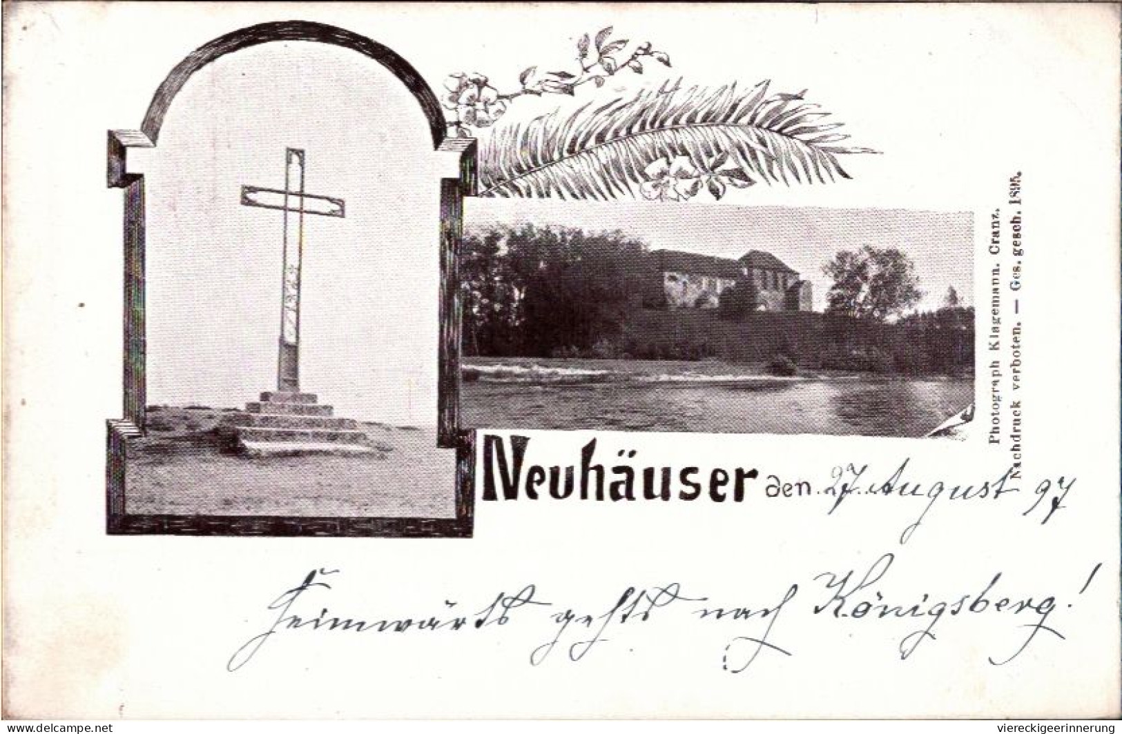 ! Alte Ansichtskarte Aus Neuhäuser In Ostpreußen, Photograph Klagemann Cranz, 1895 - Ostpreussen