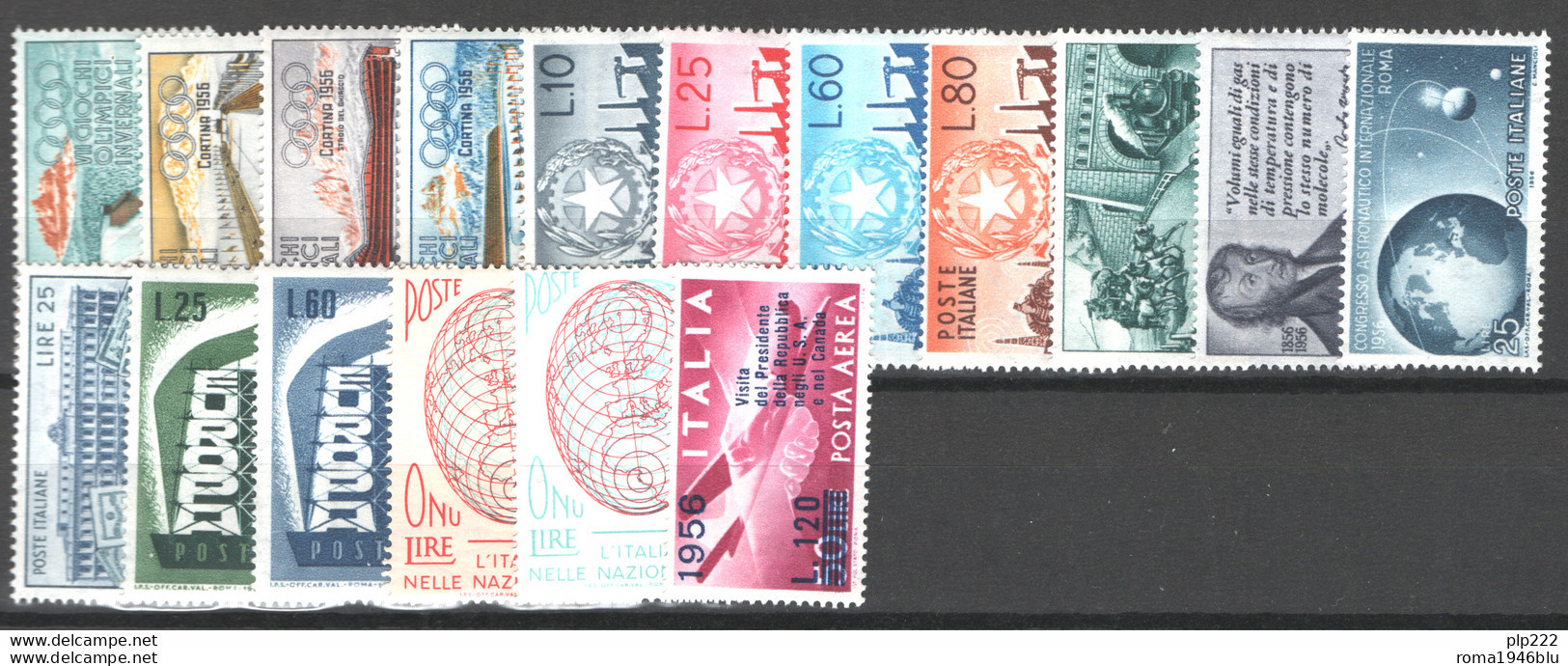 Italia Repubblica 1956 Annata Completa/Complete Year MNH/** VF - Vollständige Jahrgänge