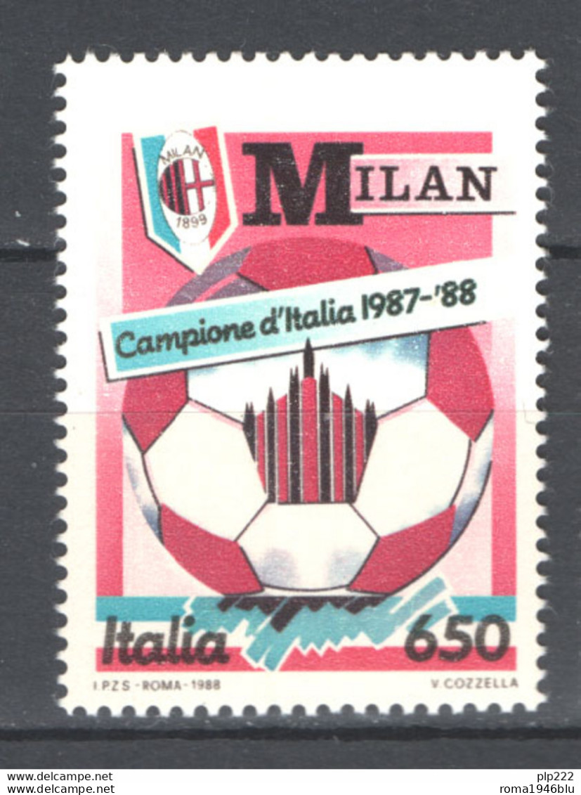 Italia Repubblica 1989 Milan - Colore Giallo Evanescente Sass. 1836a**/MNH VF - Cert.Raybaudi - Errors And Curiosities