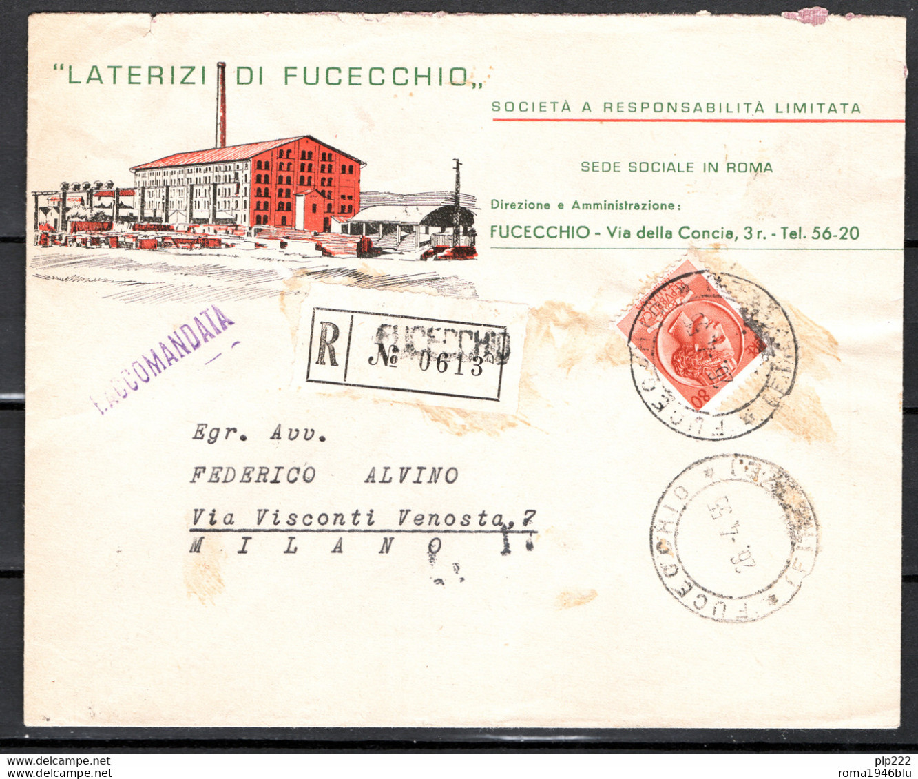 Italia Repubblica Busta Pubblicitaria Laterizi Di Fucecchio VF/F - 1946-60: Marcophilie